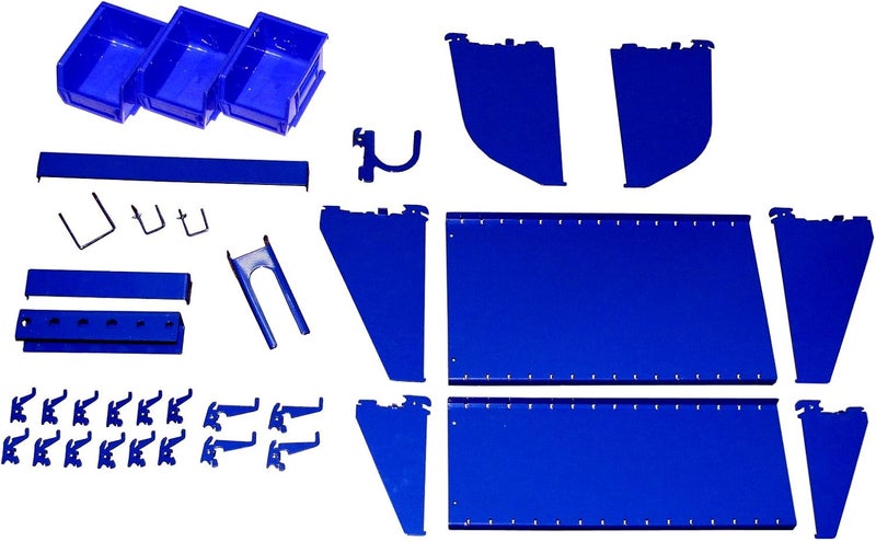 Wall Control Slotted Tool Board Workstation Accessory Kit Pegboard and Slotted Tool Board – Blue (Pack of 3) - Image 3